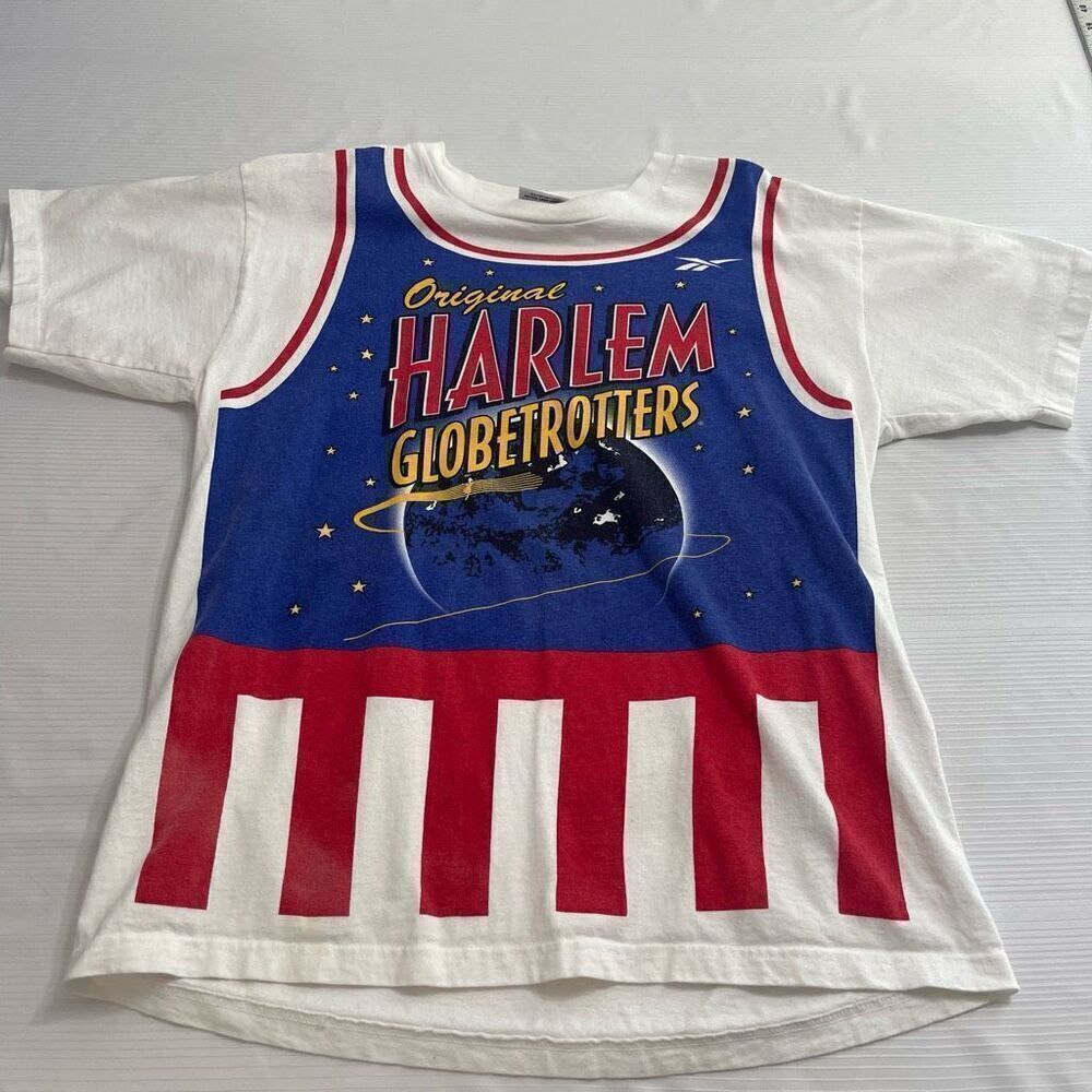 Reebok VTG Harlem Globetrotters Single Stitch T-Shirt Size XL
